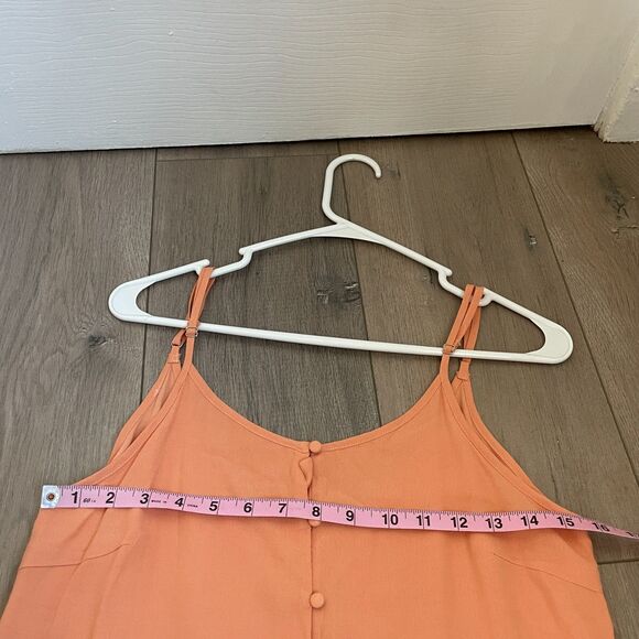 NWT Lulus Swing Me Along Light Orange Tiered Button-Front Swing Dress Size S NEW - Picture 5 of 6